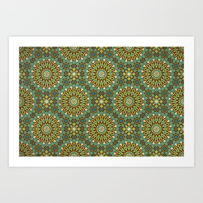 Alhambra Double Star Pattern Art Print