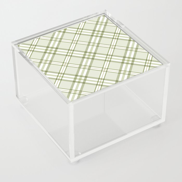 Sage green plaid tartan pattern Acrylic Box