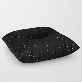 Terrazzo memphis jesmonite dark black and colors red blue white gold Floor Pillow