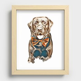 dog tie bow labrador Recessed Framed Print