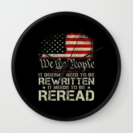We The People Flag It Doesn't Need to Be Rewritten Wall Clock