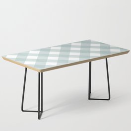 Green Pastel Farmhouse Style Gingham Check Coffee Table