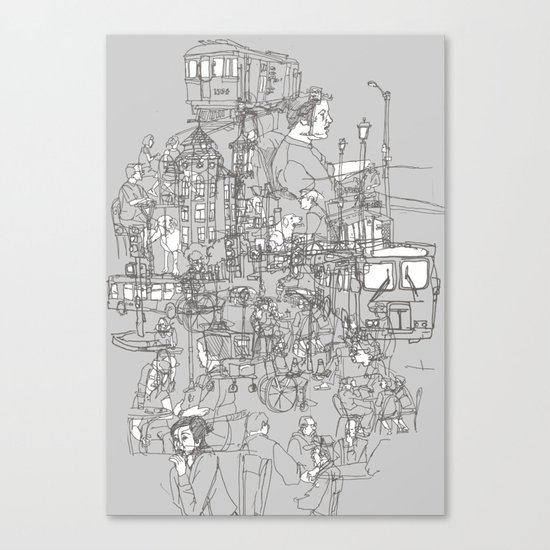 Interlocking Lives, Lines, and Transit Lanes Canvas Print