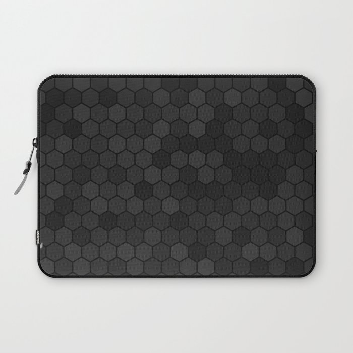 Grey & Black Color Hexagon Honeycomb Design Laptop Sleeve
