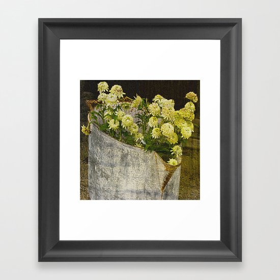 White Coneflowers Framed Art Print