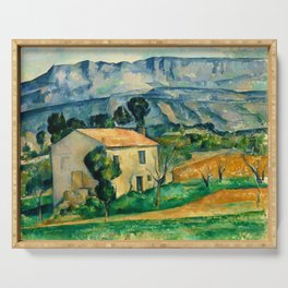 Paul Cézanne House in Provence (Maison devant la Sainte-Victoire près de Gardanne) 1885 Serving Tray