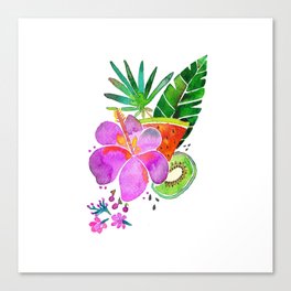 hibiscus and kiwi Canvas Print