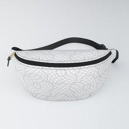 Neutral Warped Checkered Pattern With Outlined Flowers Fanny Pack