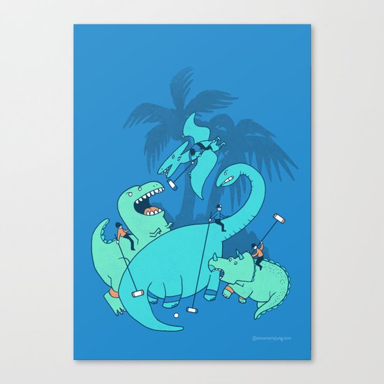 Polo with Dinosaurs Canvas Print