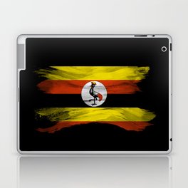 Uganda flag brush stroke, national flag Laptop Skin