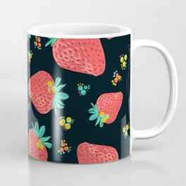 Strawberries | Black Coffee Mug
