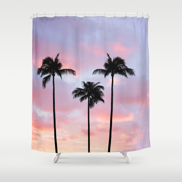 Palm Trees Sunset Photography Shower Curtain