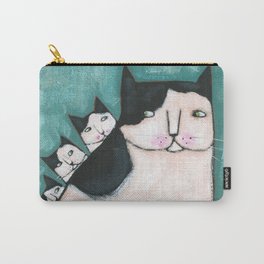 Mama Cat and Kittens Carry-All Pouch