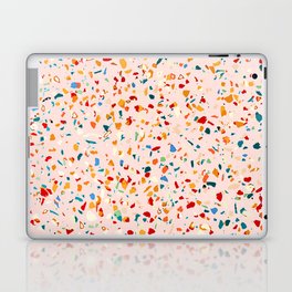 Blush Terrazzo | Pink Eclectic Speckles | Abstract Confetti Painting | Chic Bohemian Illustration Laptop Skin