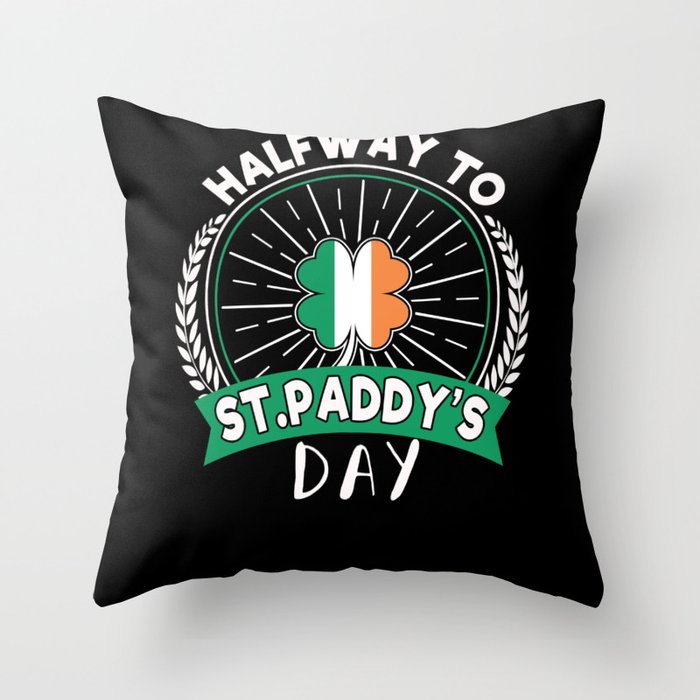 Leprechaun Shamrock Halway To Saint Patrick's Day Throw Pillow