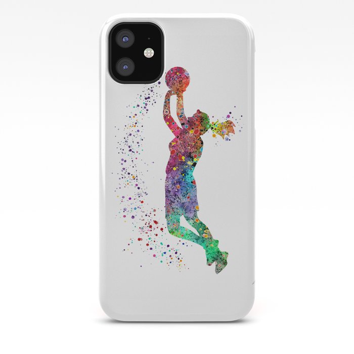 Basketball Girl Player Sports Art Print Iphone Case By Svetlaart