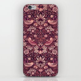 William Morris "Strawberry Thief" burgundy iPhone Skin