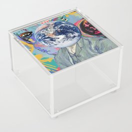 Van Gogh Planet Earth and my Graffiti Art.  Acrylic Box