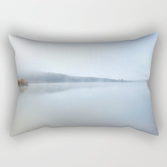 "Wild sunrise". Foggy lake Rectangular Pillow