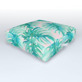 Paradise Palms Blush Outdoor Floor Cushion