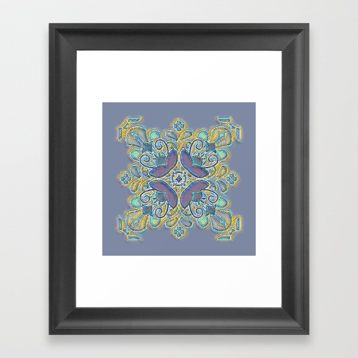 Mosaic Tile - Blue Framed Art Print