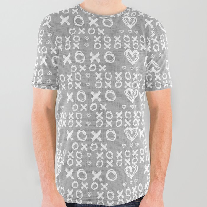 XOXO in Gray All Over Graphic Tee