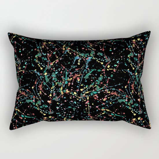 Splat Color Black R Rectangular Pillow