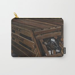 Handle With Care Carry-All Pouch | Acrylic, Expressionism, Veal, Calf, Realism, Leather, Painting 