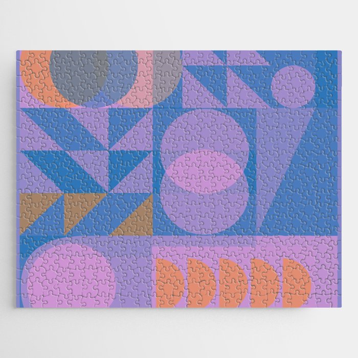 Shapes in Blue and Lavender Jigsaw Puzzle