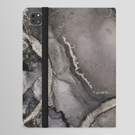 Ink Texture Neutral Grey Abstract Painting iPad Folio Case