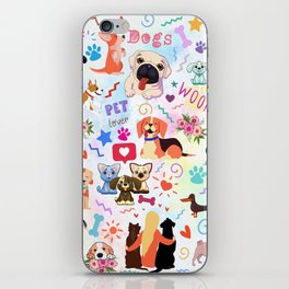 Colorful Dogs Seamless Pattern iPhone Skin