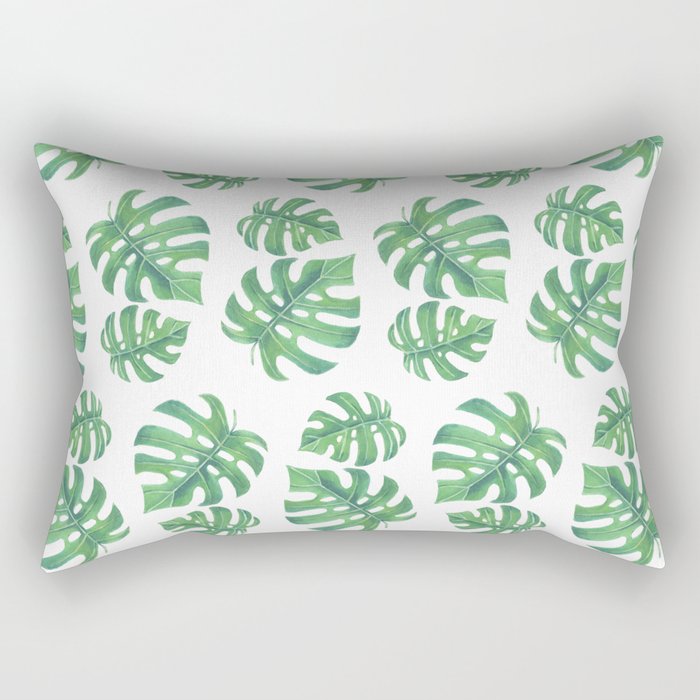 Tropical pattern with monstera leaves Rectangular Pillow
