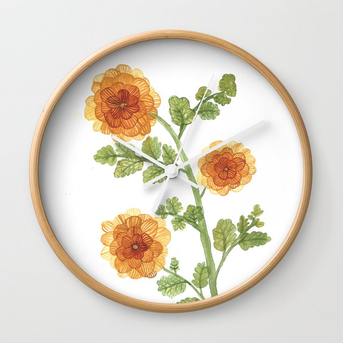 Fantasy Calendula Wall Clock