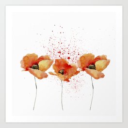 Three Poppies #society6 Art Print