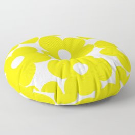 Retro Neon Yellow Daisies #1 #decor #art #society6 Floor Pillow
