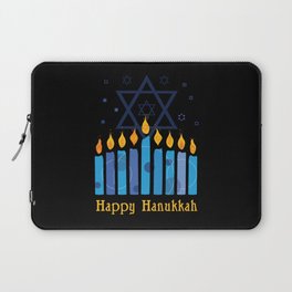 Happy Hanukkah Candles Menorah Hanukkah 2021 Laptop Sleeve