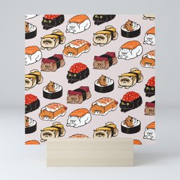 Sushi Persian Cat Mini Art Print