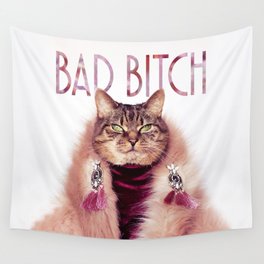 Bad Bitch Cat Wall Tapestry