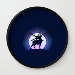 Deer Moon Wall Clock