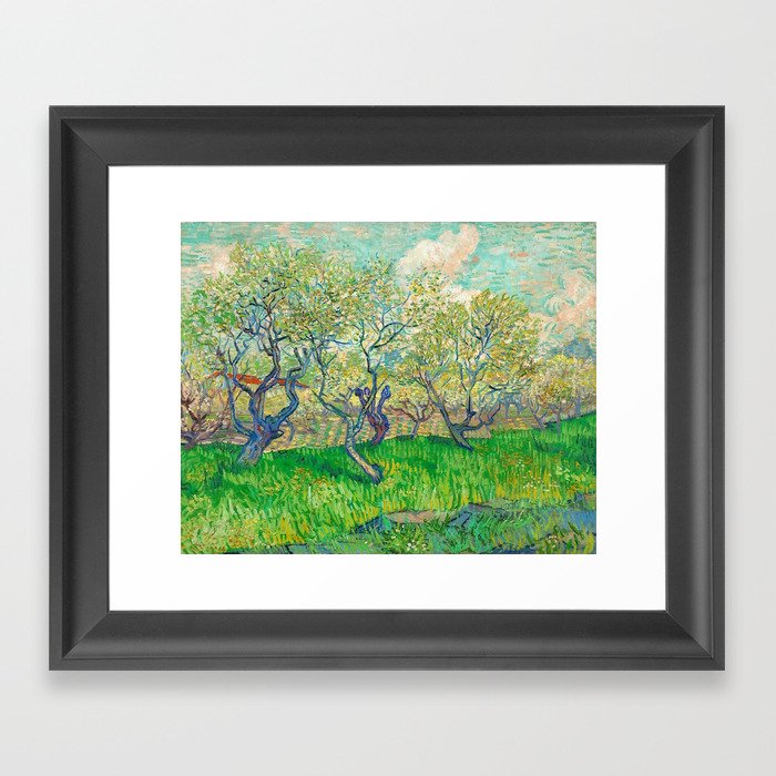 Orchard in Blossom, 1889 by Vincent van Gogh Framed Art Print