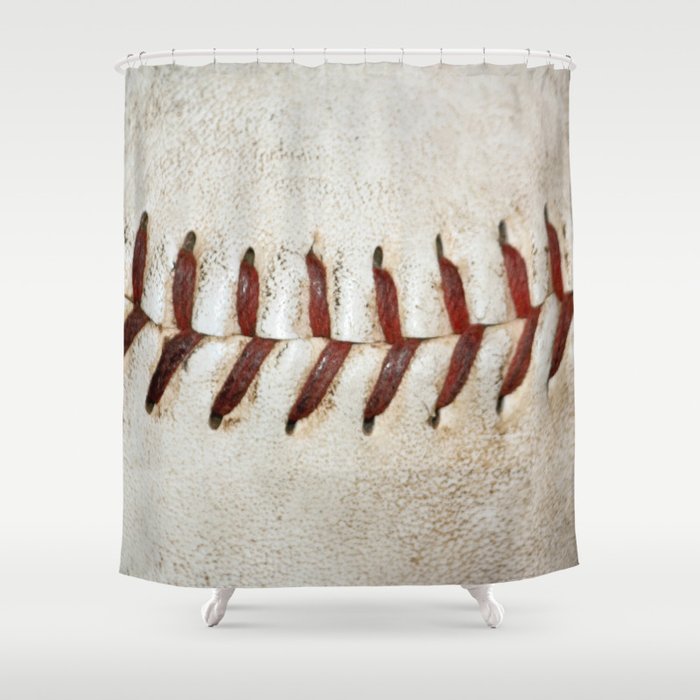 Vintage Baseball Stitching Shower Curtain