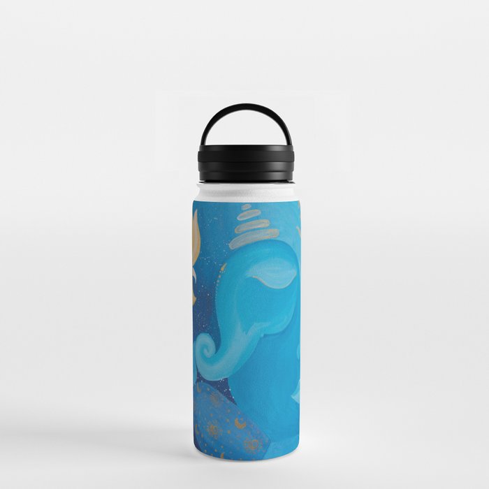 Buddha and Ganesha in the cosmos Water Bottle