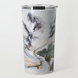 Watercolor Winter Mountains Landscape Travel Mug