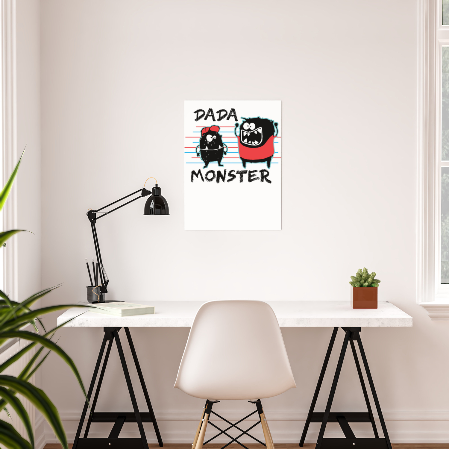 Dada Monster Cute Monster Cartoon For Kids And Dad Light Poster By
