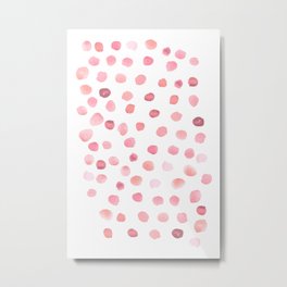 Pink Polka Dots Metal Print