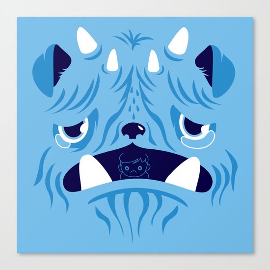 The Bluest Monster Ever :(( Canvas Print