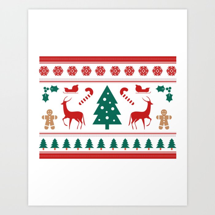 Christmas Is Coming, Christmas, Tree, Reindeer, Candy Art Print