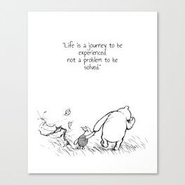 winnie baby nursery art pooh and piglet life quote windy walk Canvas Print