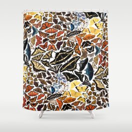 Butterflies of North America Pattern Shower Curtain