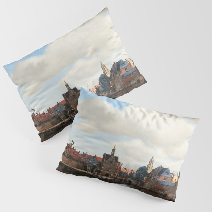 View of Delft, 1660-1661 by Johannes Vermeer Pillow Sham